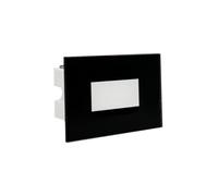 Segnapassi led in vetro faretto a incasso 4 w 3 luci cct ip65 nero es37