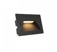 Segnapassi led luce bianca calda 3cct faretto a incasso x cassetta 503 nero ip65