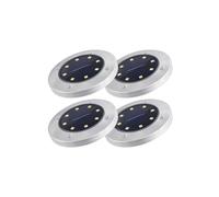 Segnapassi solare LED 115x20 cm 4 pz Acciaio inox lucido/satinato