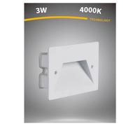SEGNAPASSO A LED 3W FARETTO APPLIQUE BIANCO LUCE FREDDA CALDA NATURALE IP65 ES49