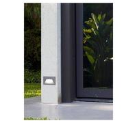 SEGNAPASSO A LED 3W GRIGIO FARETTO APPLIQUE LUCE FREDDA CALDA NATURALE IP65 ES49