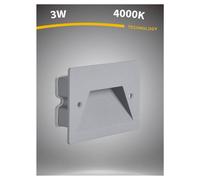SEGNAPASSO A LED 3W GRIGIO FARETTO APPLIQUE LUCE FREDDA CALDA NATURALE IP65 ES49