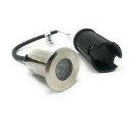 Segnapasso carrabile Led 3W da incasso Rotondo Argento satinato IP68 Bianco caldo 3000K Wisdom