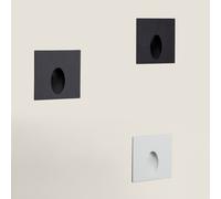 Segnapasso Esterni LED 3W Incasso Parete Quadrado Bianco Ellis