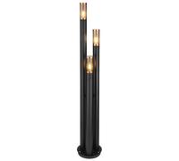 Segnapasso esterno acciaio inox lampada da esterno lampada da terra lampada da giardino nero, rame fumè, telecomando dimmerabile, 3x LED RGB 8.5W 806Lm, PxH 28 x 170 cm