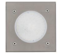Segnapasso Esterno Quadrato Moderno Lamedo Acciaio Argento Vetro Bianco Led