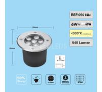 SEGNAPASSO FARETTO INCASSO CARRABILE LED 6W IP66 DA ESTERNO LUCE NATURALE 4000K
