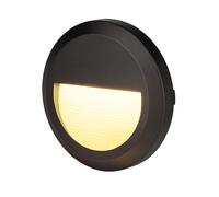 Segnapasso, lampada da esterno, luce facciata, nera, luce scala, luce terrazza, rotonda, IP65, LED 2W 80Lm bianco neutro, DxH 15x2,7 cm