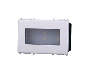 Segnapasso Led 3 moduli 2,4W da incasso per scatola 503 bianco IP20 Bianco freddo 6000K compatibile anche con Vimar Plana
