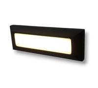 Segnapasso LED 5W 500lm IP65 da Esterno, Alluminio, Angolo 120°, Rettangolare, Lampada Luce da Parete (Nero - Luce calda)