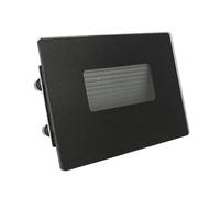 SEGNAPASSO LED ESTERNO IMPERMEABILE IP66 3W VETRO TRASPARENTE NERO SCATOLA 503