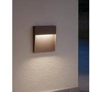 segnapasso led per esterno giardino 6w 4000k moderno corten marrone quadrato senza incasso certificazione elettrica italiana garanzia 5 anni ip54