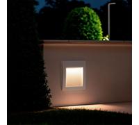LEDKIA LIGHTING Segnapasso per Esterno LED 4W Incasso Parete Quadrato Bianco Natt 2700K Bianco Caldo