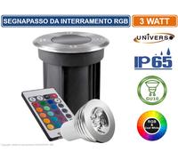SEGNAPASSO PORTALAMPADA DA INTERRAMENTO CALPESTABILE RGB GU10 3W IP65