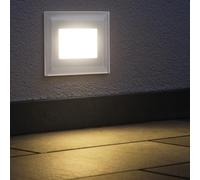 Segnapasso vetro bianco luce led 3w 4000k da esterno interno ip65 a incasso per cassetta 503 220v