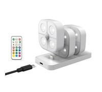 Segnapasso Wireless, Con Telecomando, 3 Pezzi, A Disco Ricaricabili Con Stazione Di Ricarica, Lampada A Disco Con Sensore Di Movimento RGB, Design Magnetico E S Tick-On, Per Scale, Cucina, Camera