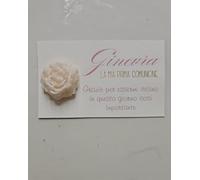 Segnaposti personalizzati con tart profumate in cera di soia a forma di fiori diversi -Fatti a mano- Bomboniera per Battesimo, Comunione, Cresima, Promessa, Matrimonio, Laurea, Compleanno - Set da 7 -