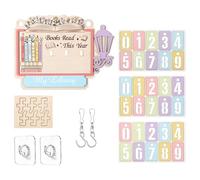 Segnaposto Conteggio Libri - Per Libreria In Legno Decor Per Biblioteca,Decorazione Libreria con Contatore Tracker di Letture,Per Donne, Bibliotecari, Lettori, Bambini, Amanti dei Libri, Biblioteca