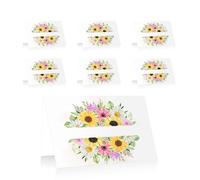 Segnaposto Floreali Matrimonio - Set 40 pz con Girasoli e Margherite - Frase Grazie per Esserci - per Battesimo, Comunione, Cerimonia - Stile Rustico, Boho, Romantico