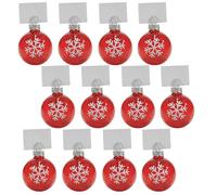 Segnaposto pallina di natale rossa con biglietto set 12 pz cm 4 vetro soffiato