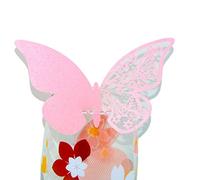 Segnaposto per bicchiere a forma di farfalla intagliata al laser per matrimoni e feste, 50 pezzi, Pink, 10.4 x 7 x 1.8 cm