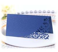 Segnaposto per nome, 100 pezzi, per scrivere, in carta perlescente, per matrimonio, tavolo, compleanno, battesimo, comunione, banchetto, cena, feste, decorazioni blu scuro
