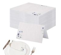 Segnaposto per Tavolo 9x5 Cm Fiori Bianchi Cartoncino | Segnaposto Nominali per Banchetti Formali Eventi Aziendali tra Ricevimenti