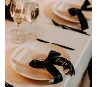 Segnaposto ricamati in nastro di velluto | Nastri personalizzati per decorazioni tavolo da matrimonio e cene di prova | Etichette regalo | Segnaposto personalizzati 1 pz,10 pezzi,20 pezziPoliestere