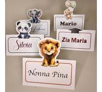 Segnaposto Sagomati Personalizzati con immagini e nomi -Set da 10 pz- Ideali per: Battesimi, Comunioni, Cresime, Promesse, Matrimoni, Compleanni, Lauree e ogni altro evento.