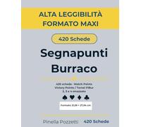 Segnapunti Burraco Maxi: 420 Schede Segnapunti | Match Points e Victory Points per Tornei FIBur | 2 3 4 Smazzate e Squadre | Formato 8,5x11 | Base Chiusura Punti