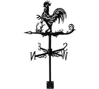 Segnavento a forma di gallo in acciaio inox, segnavento retrò a forma di gallo, paletto da giardino, indicatore di direzione del vento per capannoni, tettoie, cortili, decorazioni da giardino (B)