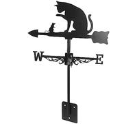 Segnavento da giardino in acciaio inox, a forma di gatto, a forma di topolino, decorativo, indicatore di direzione del vento, strumento per cortile, patio, prato