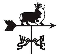 Segnavento da tetto a banderuola, design retrò, alce, corgi, scoiattolo, lupo, silhouette, indicatore di direzione del vento, staffa in metallo per esterni, per giardino e cortile