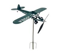 Segnavento da tetto - Segnavento a forma di aeroplano, scultura a forma di aeromobile, decorazione per esterni, per prato o giardino, regalo per gli amanti del volo e gli appassionati di aviazione