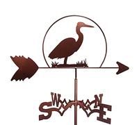 Segnavento decorativo in metallo soffiato a vento con indicatore di direzione del vento, staffa in metallo per esterni, banderuola a vento, strumento di misurazione per giardino e cortile