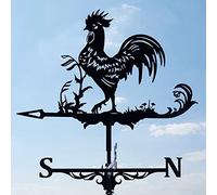 Segnavento in acciaio inox, banderuola a forma di gallo, indicatore di direzione del vento, per giardino, giardino, giardino, cortile, fattoria, decorazione