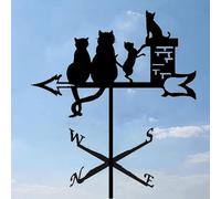 Segnavento in metallo, a forma di gatto, per tetto in ferro, giardino, esterno, cortile, indicatore di direzione del vento, per capannoni da cortile