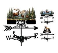 Segnavento in metallo con nome personalizzato, indicatore di direzione del vento personalizzato per montaggio sul tetto, decorazione vintage per esterni, per giardino, fattoria, patio, capannone