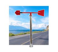 Segnavento in metallo da esterno con base in acciaio inox, 80-200 cm | For palo in acciaio inossidabile, cuscinetto protetto dalla pioggia, montaggio su tetto o a terra(Red,200cm/78.7in)