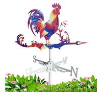 Segnavento in metallo da giardino, gallo lupo, indicatore di direzione del, decorazione rustica, per capannoni da giardino, cortile, tetto della fattoria