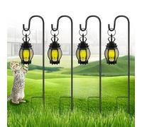 SEGNAYEN Shepherds Crook per lanterne da giardino, 81 cm, gancio regolabile con base per palo in metallo, 4 pezzi
