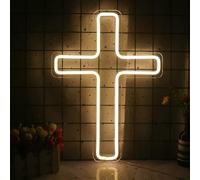 Segni al neon per decorazioni da parete, decorazioni da parete di Gesù croce segni neon neon di Dio Crocifisso appeso a Led Cross Decorazioni per la sala religiosa Church Christian Regalo Christian