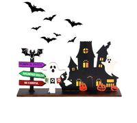 Segni da tavolo di Halloween - Decorazione per tabl in legno, Segni di carini, decorazione per fattoria rustica | Segni decorativi in legno per la casa, tavolo, ufficio, articoli stagionali fatti a L