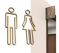 Segni di bagno, segnali di arredamento del bagno,Arredamento del bagno autoadesivo - Simboli di bagno di uomini e donne moderni, segnale da toilette unisex per le imprese