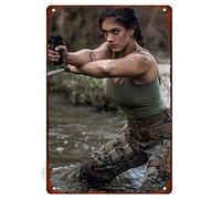 Segni di metallo sexy ragazza esercito pin up ragazza segno sexy signora militare vintage decorazione da parete, donne soldati che tengono pistole e coltelli, poster della guerra mondiale retrò antico