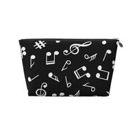 Segni di nota musicale neri, Borsa da toilette Borsa per trucco Borsa per cosmetici Borsa da toilette da viaggio portatile