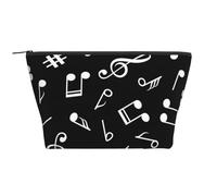 Segni di nota musicale neri, Borsa da toilette Borsa per trucco Borsa per cosmetici Borsa da toilette da viaggio portatile
