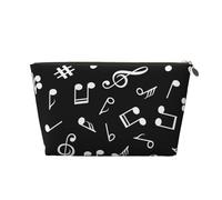 Segni di nota musicale neri, Borsa per il trucco Borsa per cosmetici Borsa da toilette da viaggio portatile Borsa da toilette