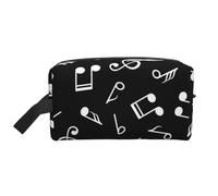 Segni di nota musicale neri, Borsa per il trucco Borsa per cosmetici Borsa da viaggio portatile da viaggio Borsa per trucco Organizer