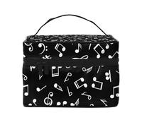 Segni di nota musicale neri, Borsa per il trucco Borsa per cosmetici Borsa da viaggio portatile da viaggio Astuccio per matite